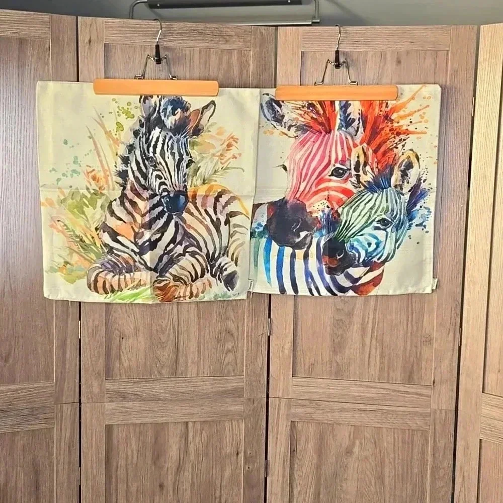 Zebra Print Decorative Pillow Cover set of 2